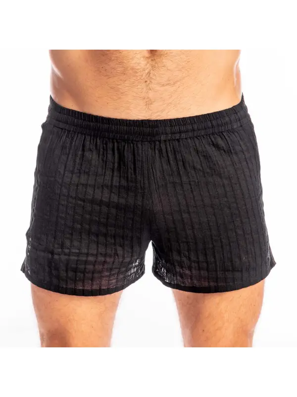 Men's Linen Shorts Elastic Waist Beach Swimming Trunks Home Leisure Comfortable Breathable Sexy Shorts - Anrider.com 