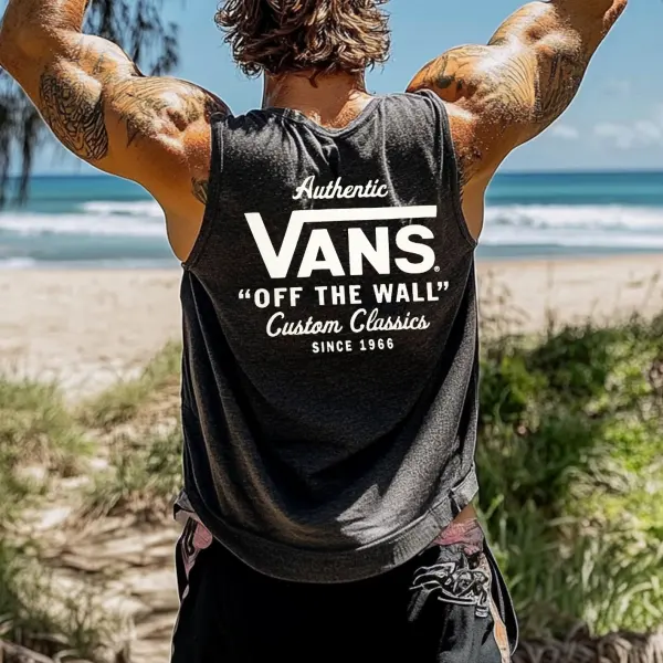 Men's Vintage Crew Neck Sleeveless Tank Top - Ootdcowboys.com 