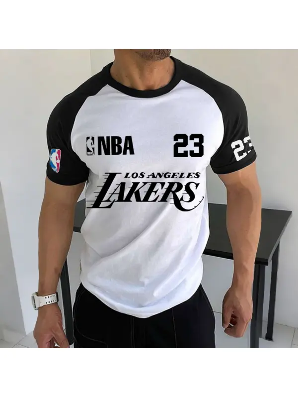 Men's Basketball Fan Sports Graphic Contrast Color T-Shirt - Wearmw.chimpone.com 