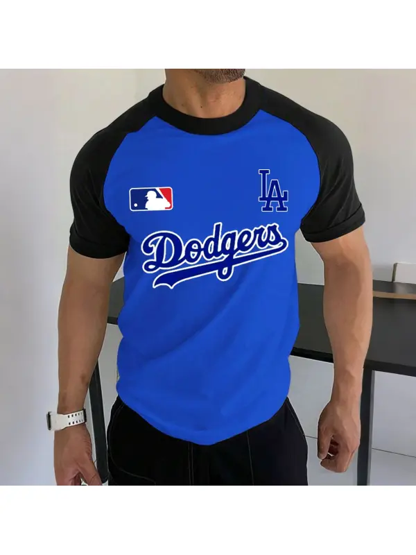 Men's Baseball Fan Sports Graphic Contrast Color T-Shirt - Wearmw.chimpone.com 