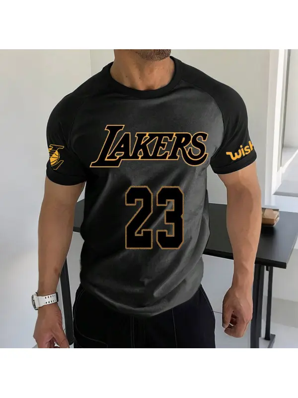 Men's Basketball Fan Sports Graphic Contrast Color T-Shirt - Frontiercool.com 