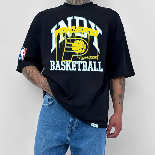Men's 2025 Black Sports Leisure Basketball T-Shirt - Ootdyouth.com 
