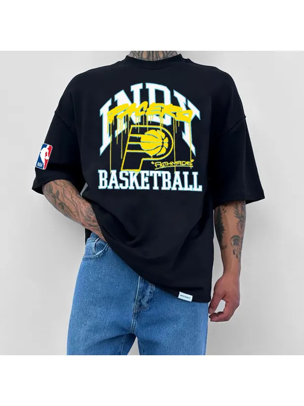 Men's 2025 Black Sports Leisure Basketball T-Shirt - Wearmw.chimpone.com 