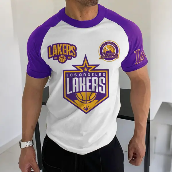 Men's Basketball Fan Sports Graphic Contrast Color T-Shirt - Spiretime.com 