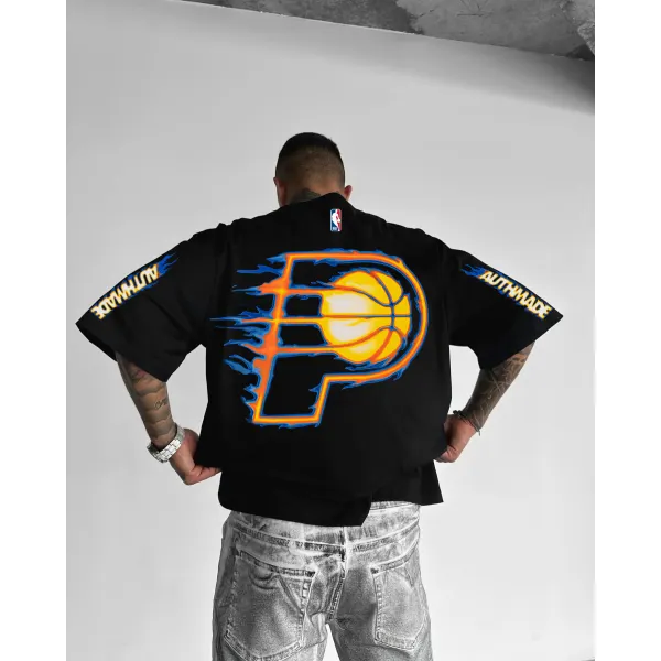 Men's 2025 Black Sports Leisure Basketball T-Shirt - Ootdyouth.com 