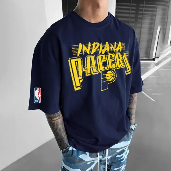 Men's 2025 Blue Sports Leisure Basketball T-Shirt - Ootdyouth.com 