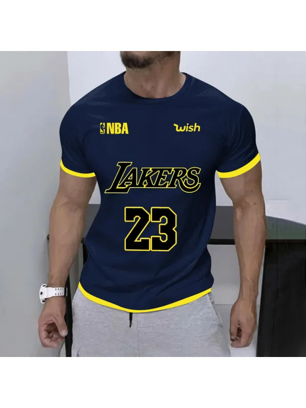 Men's Basketball Fan Sports Graphic Contrast Color T-Shirt - Wearmw.chimpone.com 