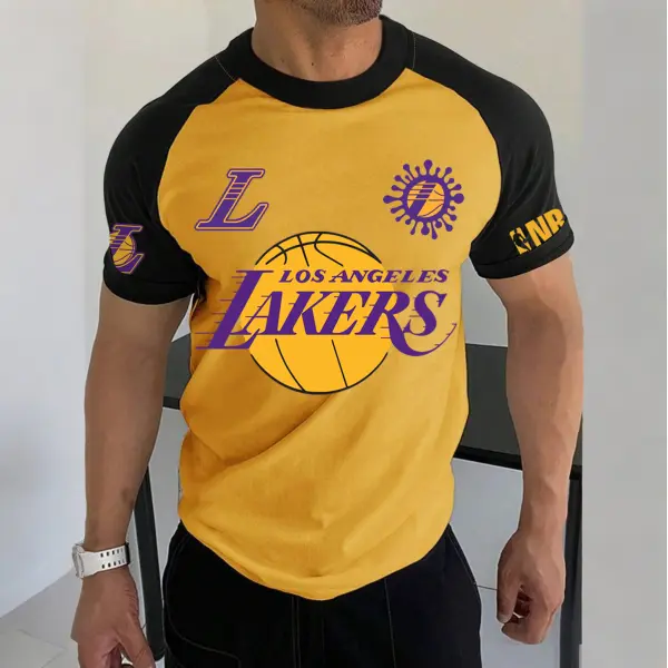 Men's Basketball Fan Sports Graphic Contrast Color T-Shirt - Spiretime.com 