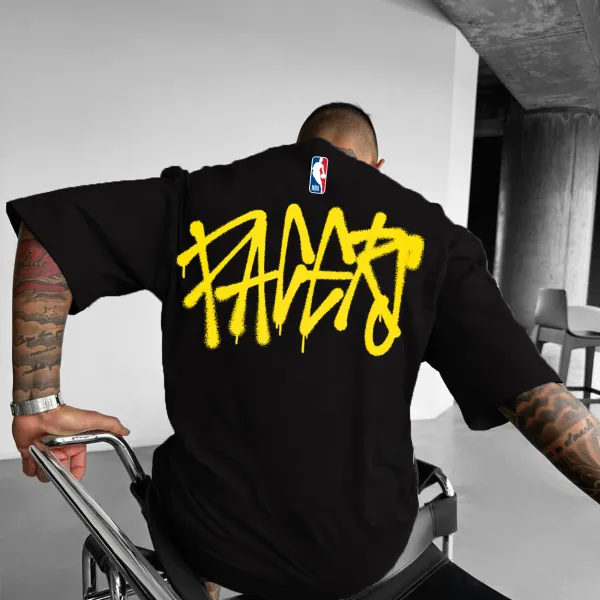 Men's 2025 Black Sports Leisure Basketball T-Shirt - Ootdyouth.com 