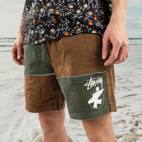 Vintage Casual Shorts Corduroy Surf Shorts Beach Shorts - Ootdyouth.com 