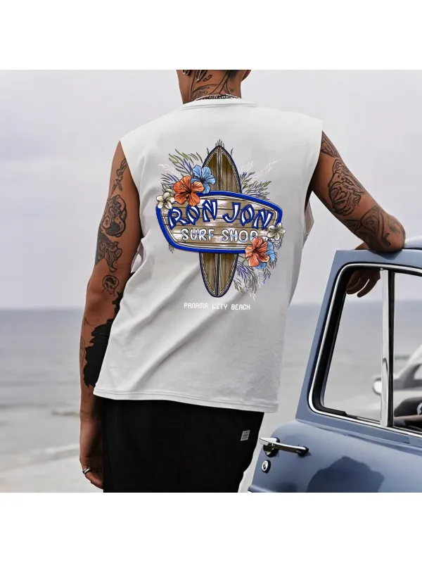 Men's Vintage Surf Floral Tank Top - Frontiercool.com 