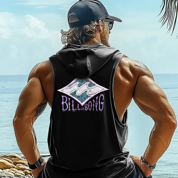 Men's Vintage Graphic Hooded Tank Top - Ootdyouth.com 