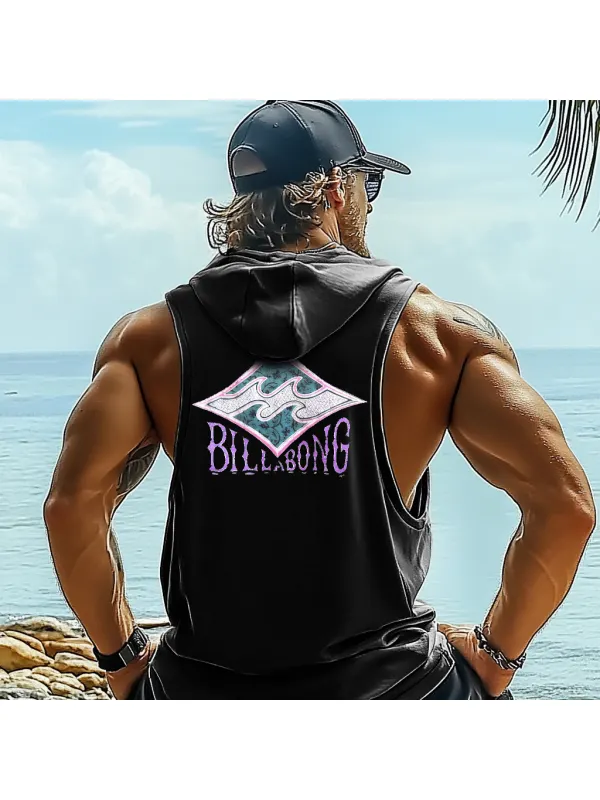 Men's Vintage Graphic Hooded Tank Top - Frontiercool.com 