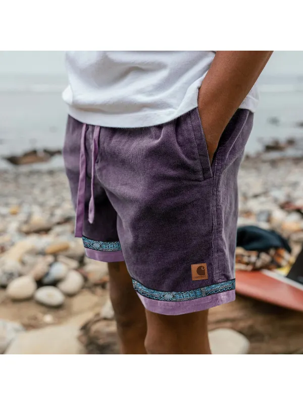 Vintage Casual Shorts Corduroy Surf Shorts Beach Shorts - Frontiercool.com 