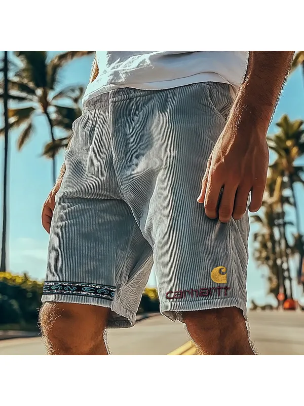 Vintage Casual Shorts Corduroy Surf Shorts Beach Shorts - Ootdmw.com 
