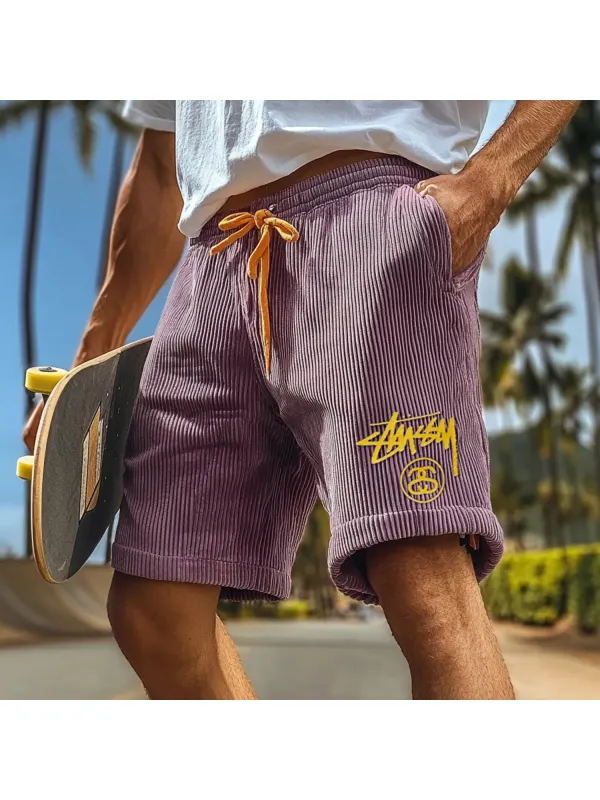 Vintage Casual Shorts Corduroy Surf Shorts Beach Shorts - Frontiercool.com 