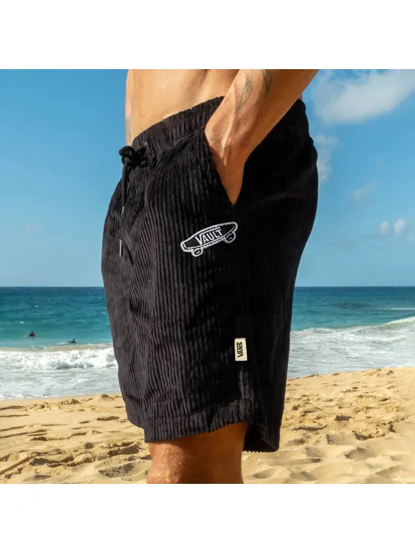 Vintage Casual Shorts Corduroy Surf Shorts Beach Shorts - Ootdmw.com 