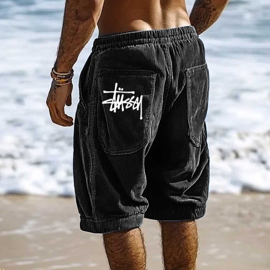 

Stussy Men's Vintage Surfing Corduroy Beach Pocket Shorts Boardshorts Walkshorts