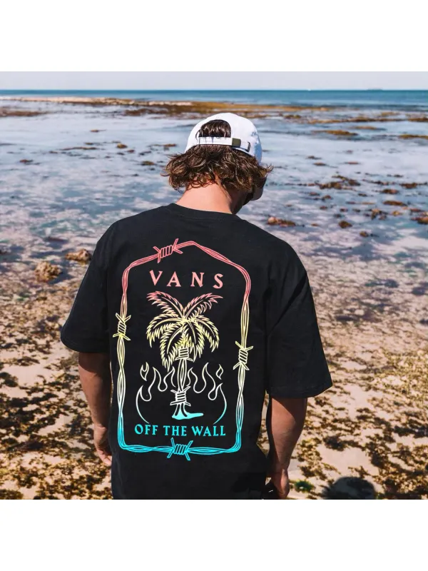 Beach Vacation Lettering Oversized T-shirt - Anrider.com 