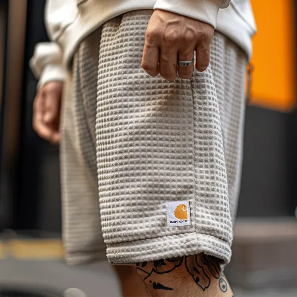 Waffle Knit Shorts For Men - Perfect For Casual And Outdoor Activities - Ootdyouth.com 