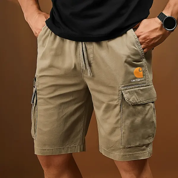 Men's Cargo Shorts With Multi-Pockets And Adjustable Waistband - Ootdyouth.com 