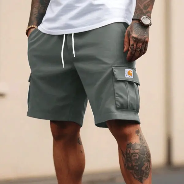 Men's Cargo Shorts With Adjustable Drawstring And Large Utility Pockets - Ootdyouth.com 