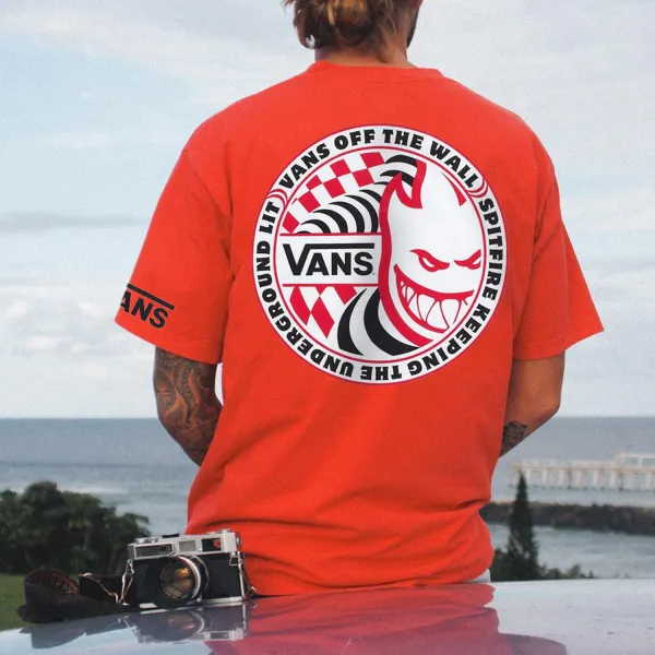 Vintage Print Oversized T-shirt - Ootdyouth.com 