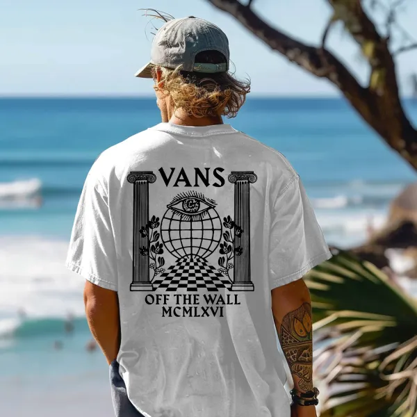 Casual Vintage Print Oversized Tee - Ootdyouth.com 