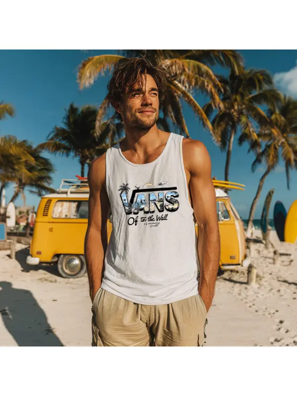 Summer Beach Style: Vans Tank Top And Casual Shorts - Anrider.com 