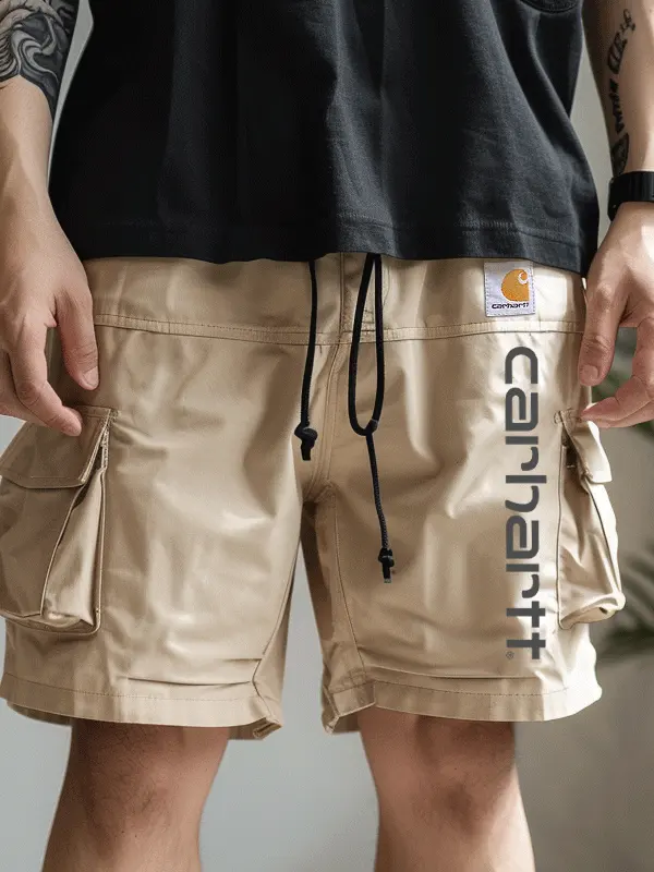 Stylish Cargo Shorts With Functional Pockets And Adjustable Waistband - Menwyx.com 