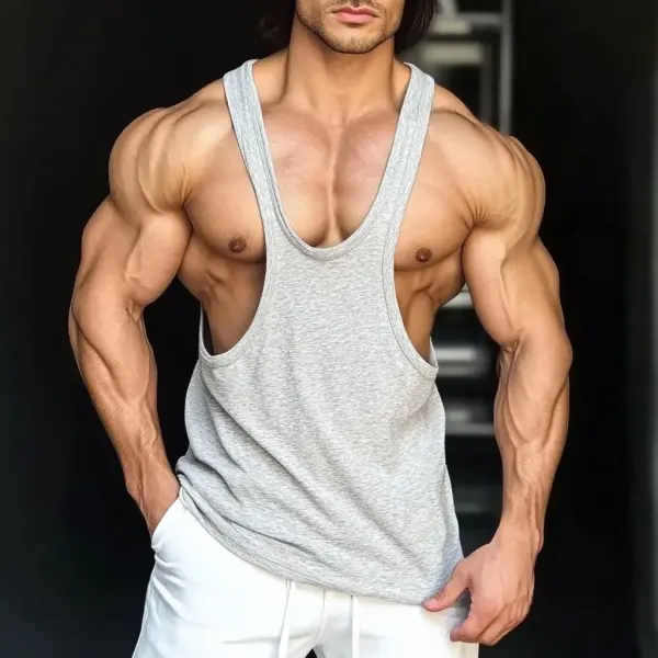 Casual And Comfortable Men's Vest Sexy Low Collar Vest Basic Style Home Fitness Comfortable Vest - Spiretime.com 