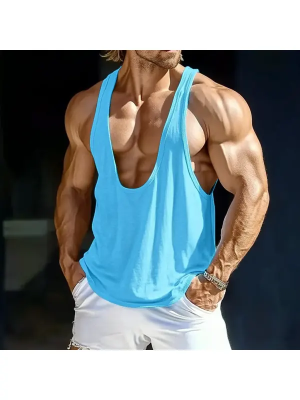 Casual And Comfortable Men's Vest Sexy Low Collar Vest Basic Style Home Fitness Comfortable Vest - Ootdmw.com 