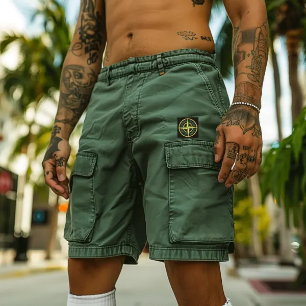 Cargo Shorts With Multi-Pockets And Stylish Patch Design - Ootdyouth.com 
