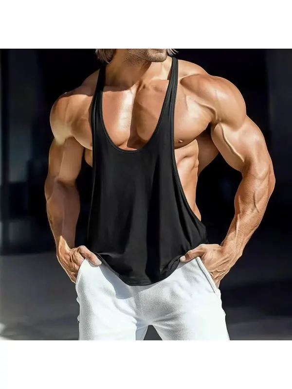 Casual And Comfortable Men's Vest Sexy Low Collar Vest Basic Style Home Fitness Comfortable Vest - Anrider.com 