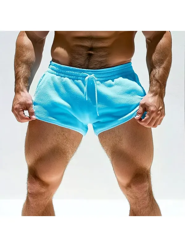 Men's Comfortable Terry Cloth Shorts For Home Leisure And Fitness Shorts - Anrider.com 