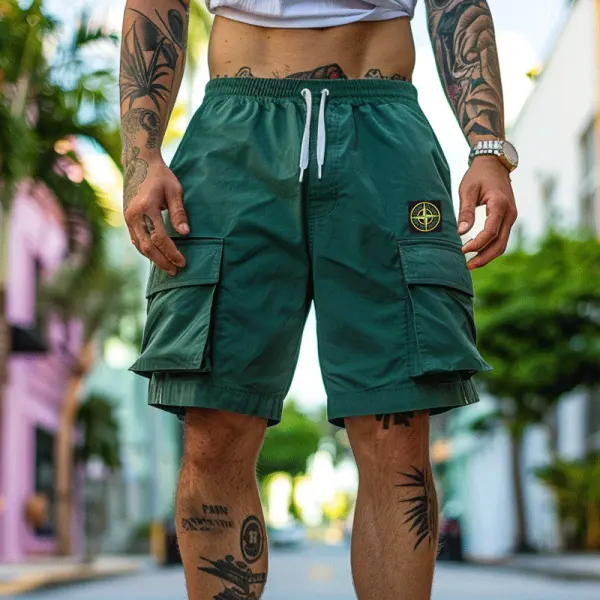 Men's Cargo Shorts With Adjustable Drawstring And Multi-Pockets For Summer Outdoors - Ootdyouth.com 