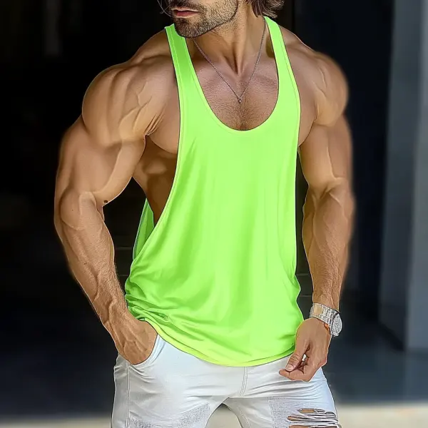 Casual And Comfortable Men's Vest Sexy Low Collar Vest Basic Style Home Fitness Comfortable Vest - Ootdyouth.com 