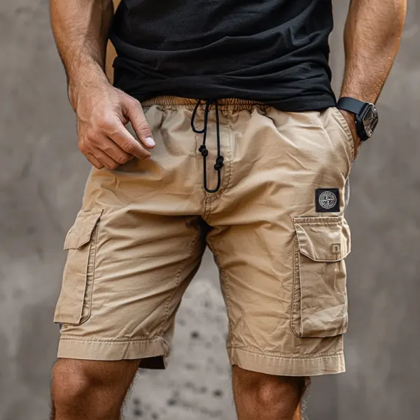 Men's Cargo Shorts With Adjustable Drawstring And Multiple Pockets For Outdoor Activities - Ootdyouth.com 