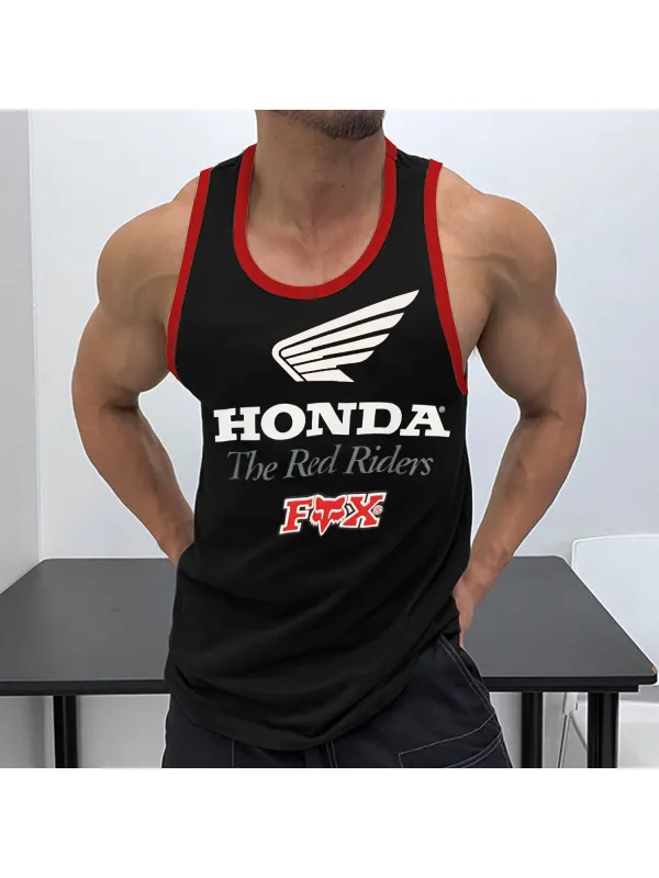 Men's Racing Print Contrast Vest - Ootdmw.com 