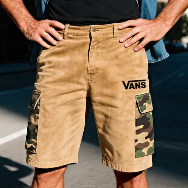 Men's Vintage Outdoor Surfing Camouflage Pockets Walkshort Cargo Shorts - Ootdyouth.com 