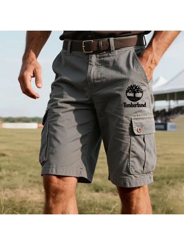 Men's Vintage Tree Print Multi-Pocket Walkshort Cargo Shorts Outdoor Boardshorts - Ootdmw.com 
