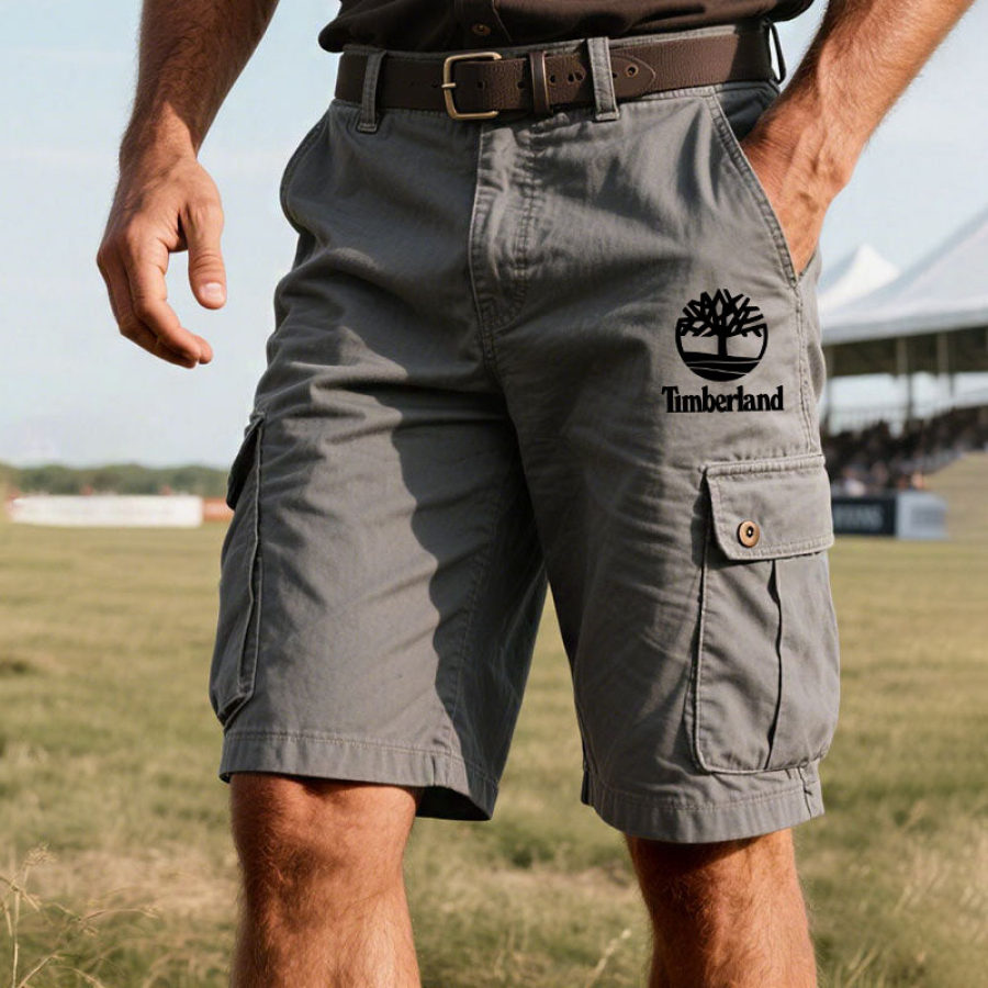 

Men's Vintage Tree Print Multi-Pocket Walkshort Cargo Shorts Outdoor Boardshorts