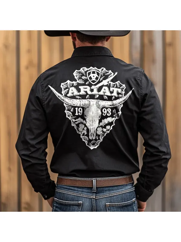 2023 Classic Western-Inspired Button-Up Shirt For Men - Ootdmw.com 