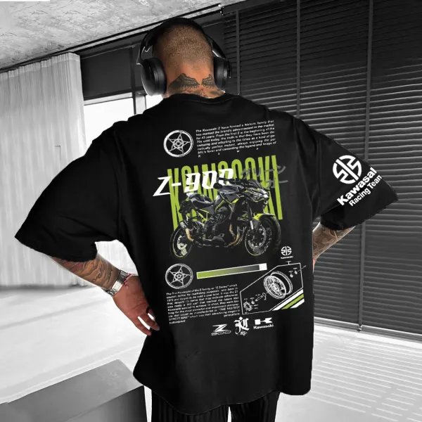 Men's 2025 New Style Motorcycle Loose T-shirt - Spiretime.com 