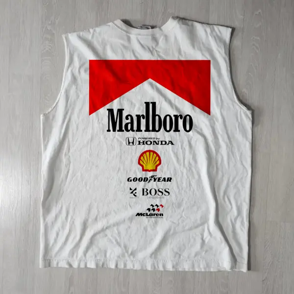 Men's Vintage Luxury Car Print Surfing Oversized Print Tank Top - Ootdyouth.com 