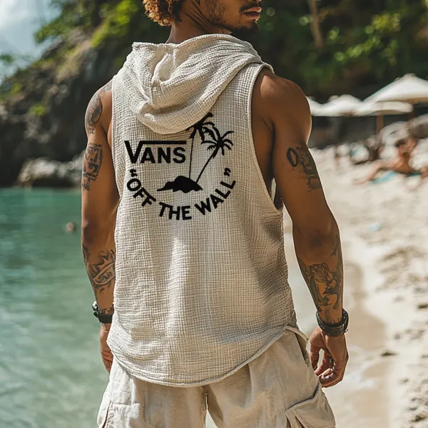 Beach Print Hooded Vest - Wayrates.com 