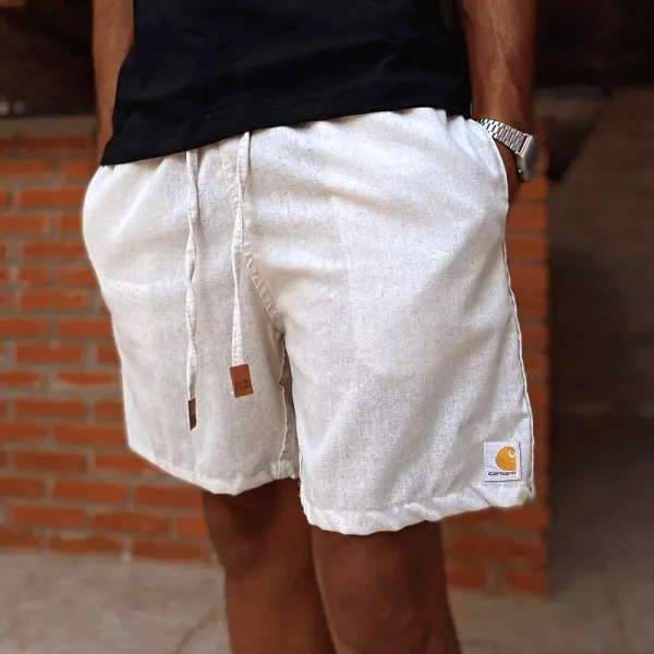 Cotton And Linen Comfortable Drawstring Shorts For Casual Wear - Wayrates.com 