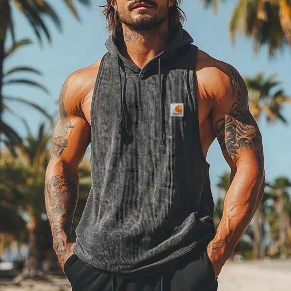 Men's Casual Vacation Outdoor Hooded Vest - Ootdyouth.com 