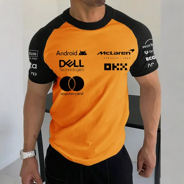 McLaren Men's Racing Team Logo Print Contrast Color T-shirt - Wayrates.com 