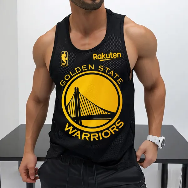 Men's Casual Basketball Print Mesh Vest Basketball Print Vest Quick Dry Vest In San Francisco, California, USA - Ootdyouth.com 